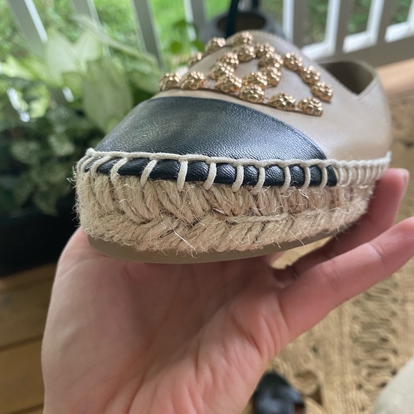 Chanel Camellia Studded Lambskin Espadrill Flats - Picture 8 of 9